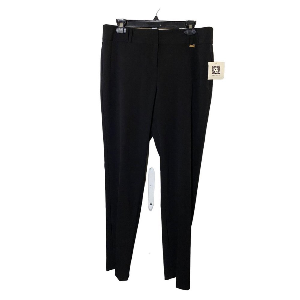New Women's Anne Klein woven dress black pants Sz 10